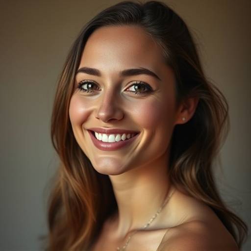 Retrato de Ana Carolina Ferreira, fundadora do Estüdio Fotográfico Luz do Sol, sorrindo gentilmente.